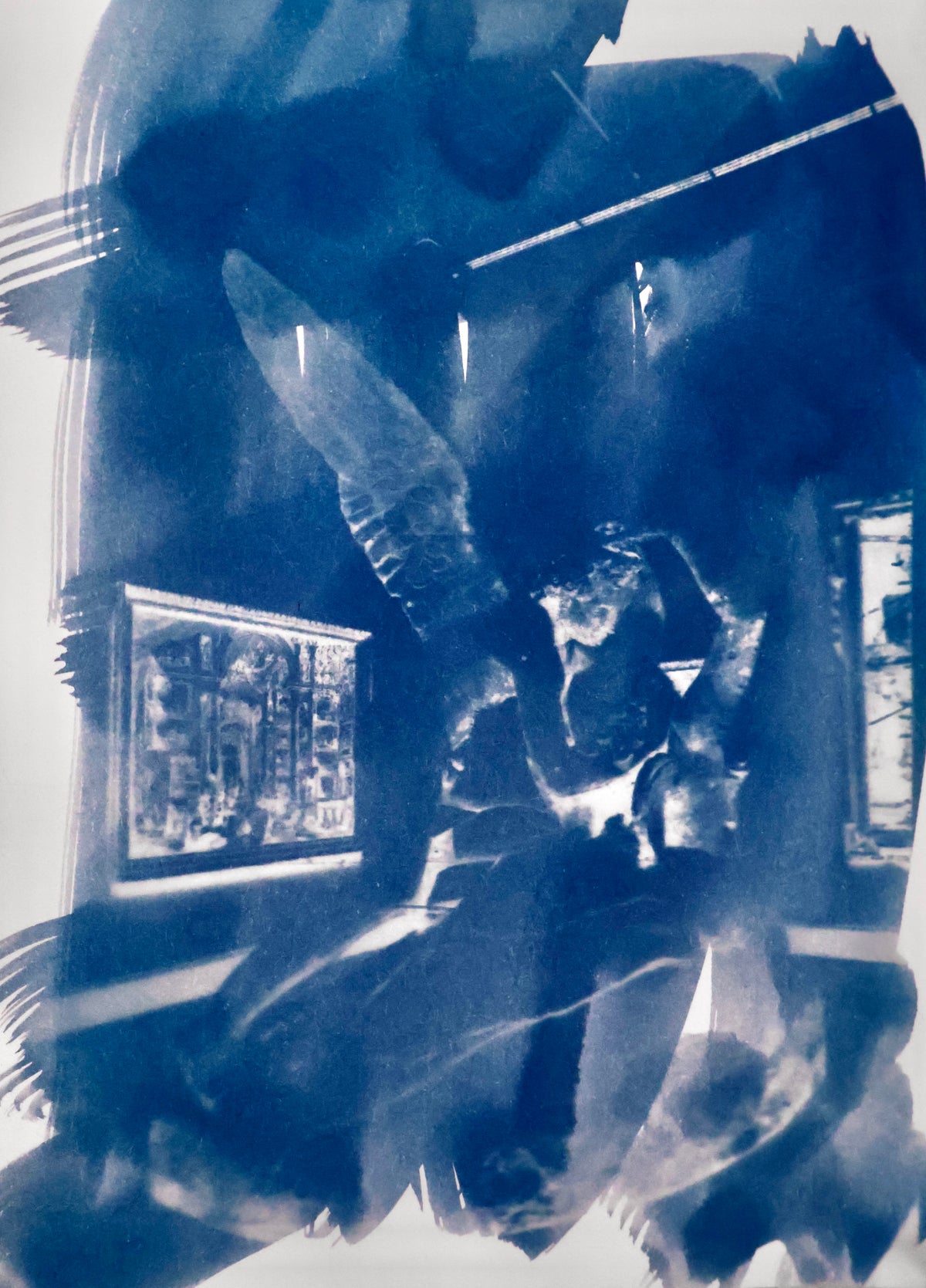 Cupid and Psyche Cyanotype Print