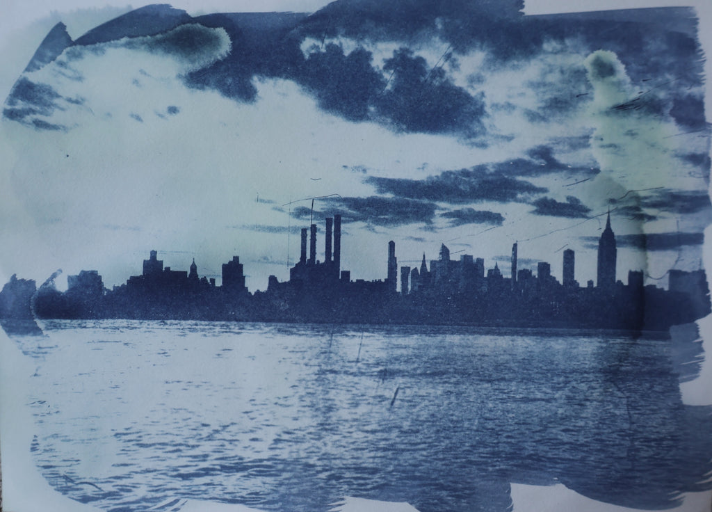 Manhattan Skyline Original Cyanotype Print